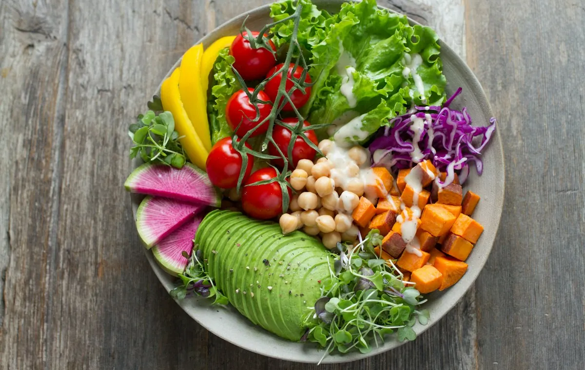 Fresh colorful meal with vegetables