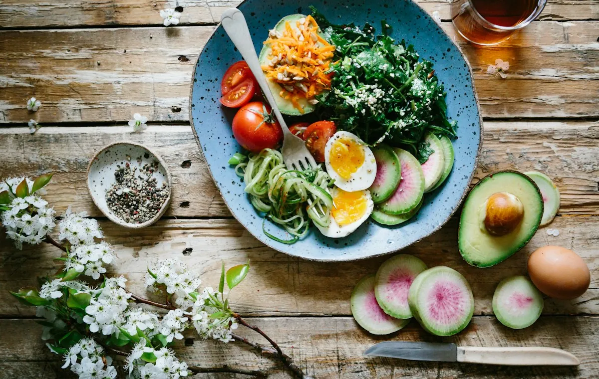 Fresh colorful ingredients arranged for a meal